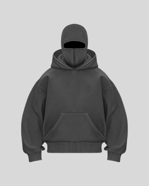 Double Hooded Hoodie - Dark Grey