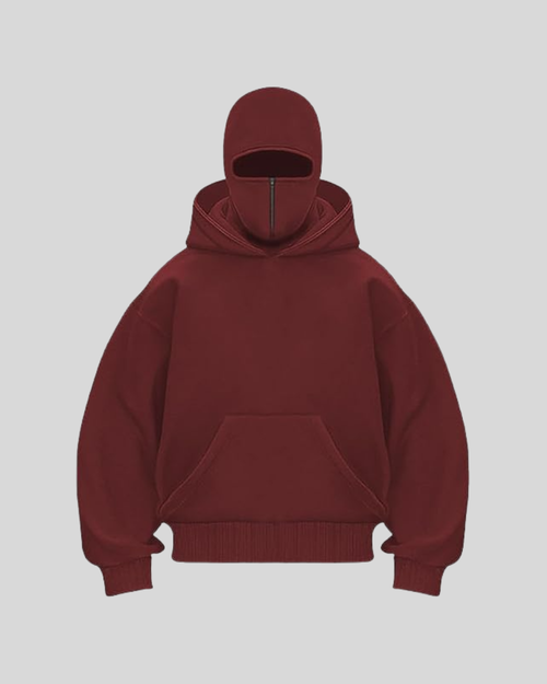 Double Hooded Hoodie - Red